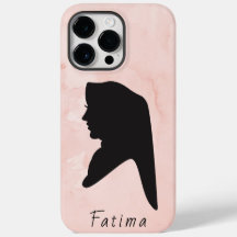 Elegant zwarte & roze hijab-meisje Iphone-draagtas