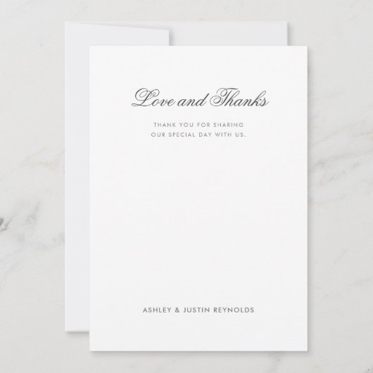 Elegant Zwarte Script Aangepaste Volledige Foto Br Bedankkaart (Achterkant)