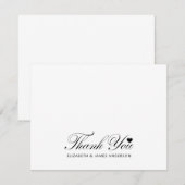 Elegant Zwarte Script Persoonlijk Bruiloftsmonogra Bedankkaart (Voorkant / Achterkant)