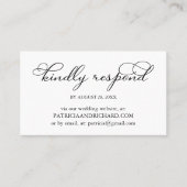 Elegant Zwarte Script Trouwfeest Online RSVP Visitekaartje (Voorkant)