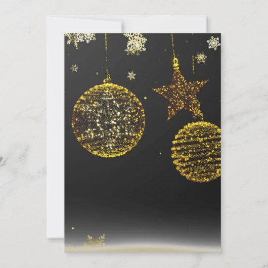 Elegant zwarte sterrenuitnodiging kaart (Achterkant)