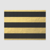 Elegant zwarte stripes Gold Foil bedrukt Tissuepapier (Voorkant)