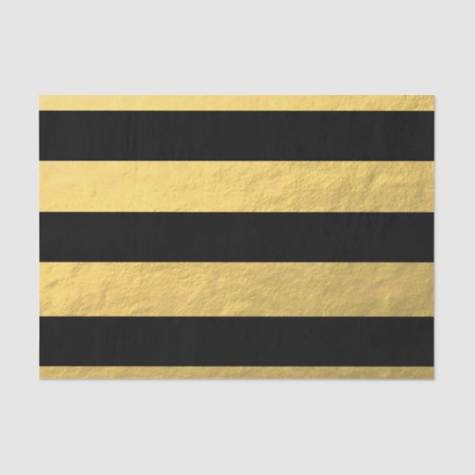 Elegant zwarte stripes Gold Foil bedrukt Tissuepapier (Voorkant)