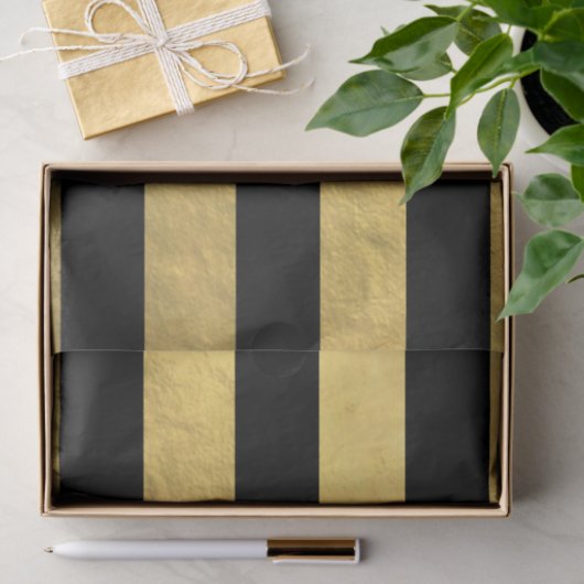 Elegant zwarte stripes Gold Foil bedrukt Tissuepapier (Geschenk)