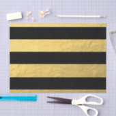 Elegant zwarte stripes Gold Foil bedrukt Tissuepapier (Craft)