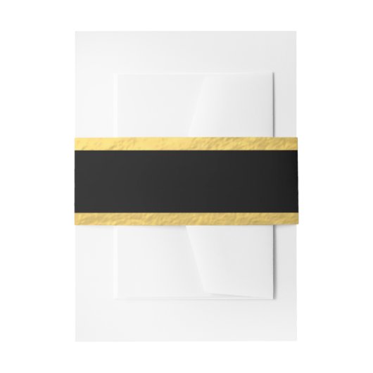 Elegant zwarte stripes Gold Foil bedrukt Uitnodigingen Wikkel (Voorkant Voorbeeld)