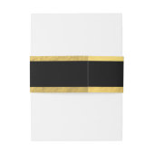 Elegant zwarte stripes Gold Foil bedrukt Uitnodigingen Wikkel (Achterkant Voorbeeld)