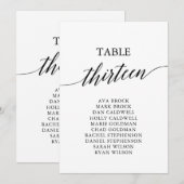 Elegant zwarte tabel nummer 13 kaart (Voorkant / Achterkant)