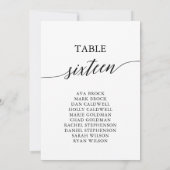 Elegant zwarte tabel nummer 16 kaart (Achterkant)