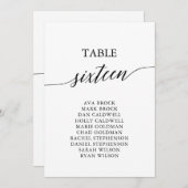 Elegant zwarte tabel nummer 16 kaart (Voorkant / Achterkant)