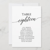 Elegant zwarte tabel nummer 18 kaart (Voorkant)