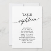 Elegant zwarte tabel nummer 18 kaart (Achterkant)