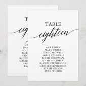 Elegant zwarte tabel nummer 18 kaart (Voorkant / Achterkant)