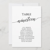 Elegant zwarte tabel nummer 19 kaart (Voorkant)