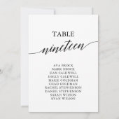 Elegant zwarte tabel nummer 19 kaart (Achterkant)