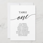 Elegant zwarte tabel nummer 1 kaart (Achterkant)