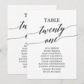 Elegant zwarte tabel nummer 21 Zitdiagram Kaart (Voorkant / Achterkant)