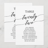 Elegant zwarte tabel nummer 22 - Zitplaatje Kaart (Voorkant / Achterkant)