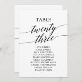 Elegant zwarte tabel nummer 23 - Zitplaatje Kaart (Voorkant / Achterkant)