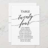 Elegant zwarte tabel nummer 24 - Zitplaatje Kaart (Voorkant / Achterkant)