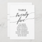 Elegant zwarte tabel nummer 25 kaart (Voorkant / Achterkant)