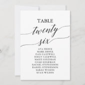 Elegant zwarte tabel nummer 26 kaart (Voorkant)