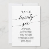 Elegant zwarte tabel nummer 26 kaart (Achterkant)