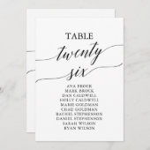 Elegant zwarte tabel nummer 26 kaart (Voorkant / Achterkant)