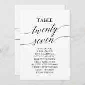 Elegant zwarte tabel nummer 27 Zitplaatje Kaart (Voorkant / Achterkant)