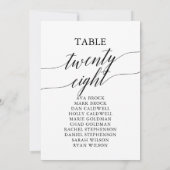 Elegant zwarte tabel nummer 28 kaart (Achterkant)