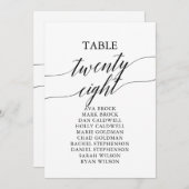 Elegant zwarte tabel nummer 28 kaart (Voorkant / Achterkant)