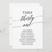 Elegant zwarte tabel nummer 31: Zitplaatje Kaart (Voorkant / Achterkant)