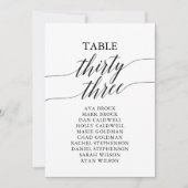 Elegant zwarte tabel nummer 33 kaart (Voorkant)