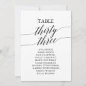 Elegant zwarte tabel nummer 33 kaart (Achterkant)