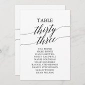 Elegant zwarte tabel nummer 33 kaart (Voorkant / Achterkant)