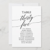 Elegant zwarte tabel nummer 35 Zitschaart Kaart (Voorkant)