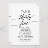 Elegant zwarte tabel nummer 35 Zitschaart Kaart (Voorkant / Achterkant)