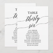 Elegant zwarte tabel nummer 36 Zitplaatje Kaart (Voorkant / Achterkant)