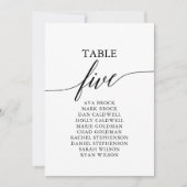 Elegant zwarte tabel nummer 5 kaart (Voorkant)