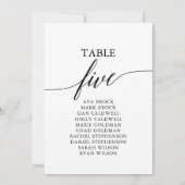 Elegant zwarte tabel nummer 5 kaart (Achterkant)