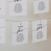 Elegant zwarte tabel nummer 6 kaart