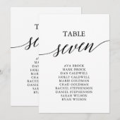 Elegant zwarte tabel nummer 7 kaart (Voorkant / Achterkant)