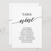 Elegant zwarte tabel nummer 9 kaart (Voorkant / Achterkant)