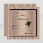 ELEGANT ZWARTE TULIP PARTY INVITATION KAART (Voorkant / Achterkant)