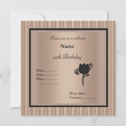 ELEGANT ZWARTE TULIP PARTY INVITATION KAART (Voorkant)