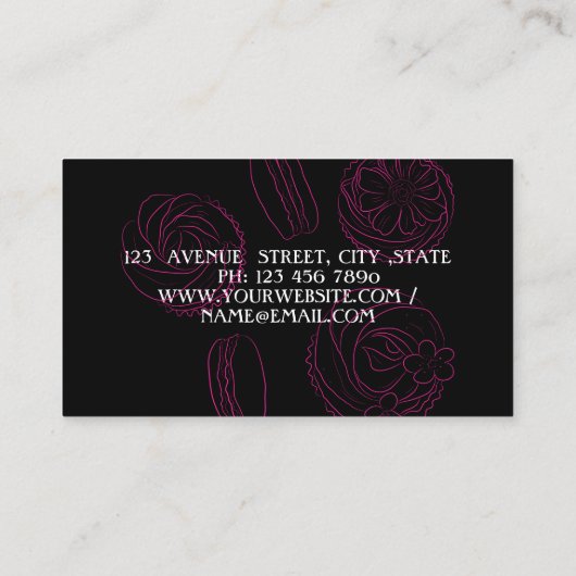 Elegant zwarte visitekaartje bruiloft planner (Achterkant)