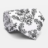 Elegant  zwarte vogel op wit stropdas (Opgerold)