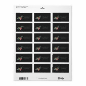 Elegant Zwarte Watercolor Kerstadres Etiket (Full Sheet)