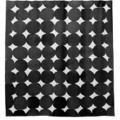 Elegant zwarte waterverf stippen douchegordijn (Voorkant)