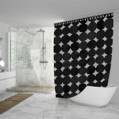 Elegant zwarte waterverf stippen douchegordijn
